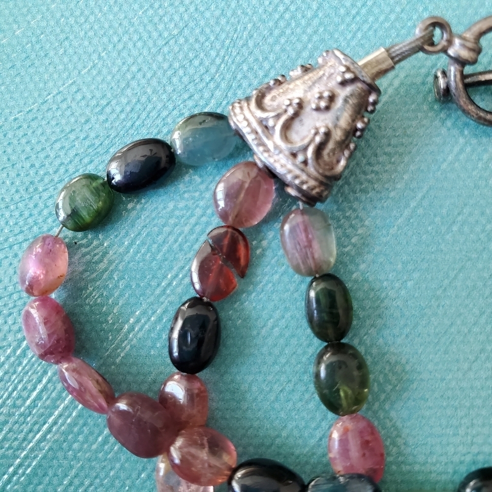 Tourmaline Necklace w/ Glass Cabochon & Bracket - Picture 16 of 16